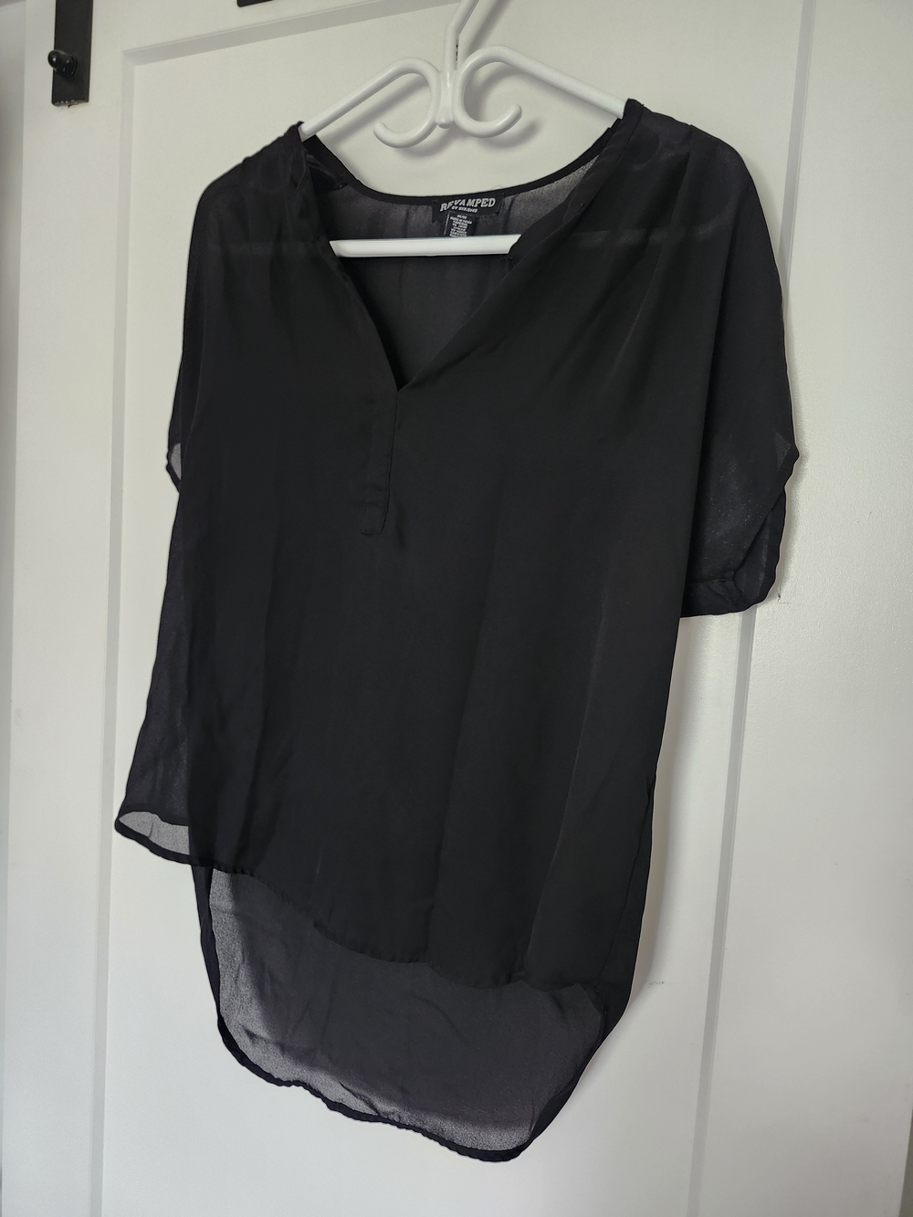 *Bundle 3/$20!*  Casual Black Sheer Blouse